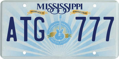 MS license plate ATG777