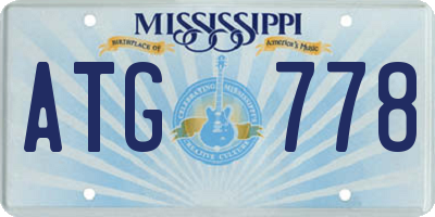 MS license plate ATG778