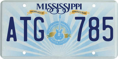MS license plate ATG785