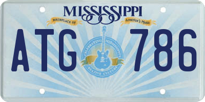 MS license plate ATG786