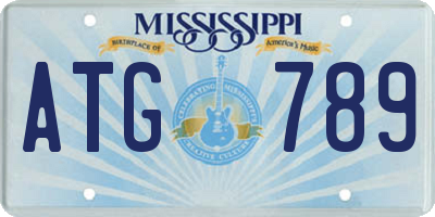 MS license plate ATG789