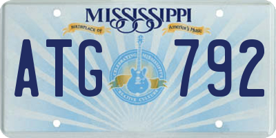 MS license plate ATG792
