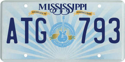 MS license plate ATG793