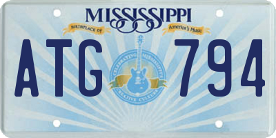 MS license plate ATG794