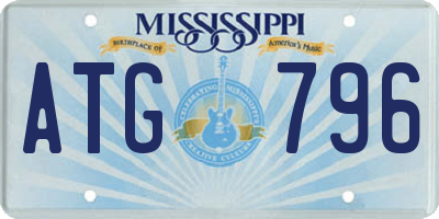 MS license plate ATG796