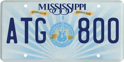MS license plate ATG800