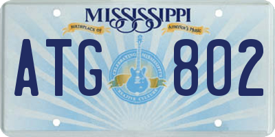 MS license plate ATG802