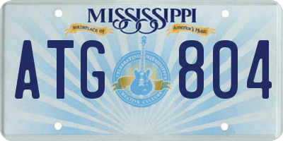 MS license plate ATG804