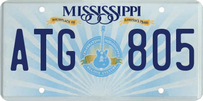 MS license plate ATG805