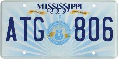 MS license plate ATG806