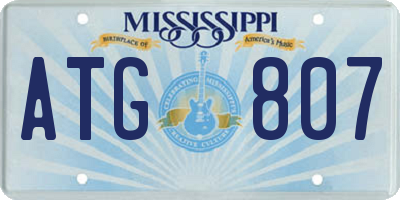 MS license plate ATG807