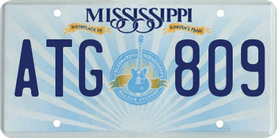 MS license plate ATG809