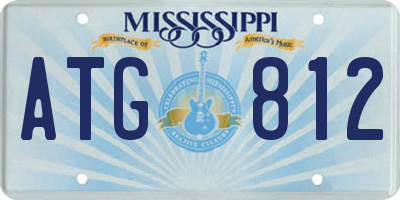 MS license plate ATG812