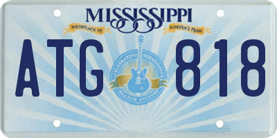 MS license plate ATG818