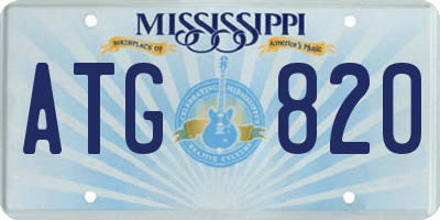 MS license plate ATG820