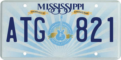 MS license plate ATG821
