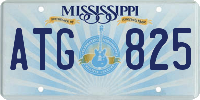 MS license plate ATG825