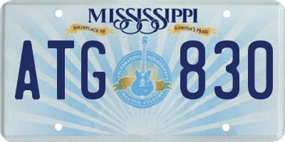 MS license plate ATG830