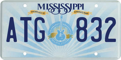 MS license plate ATG832