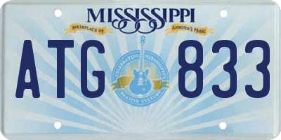 MS license plate ATG833