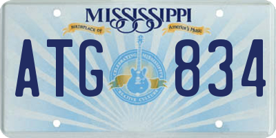 MS license plate ATG834