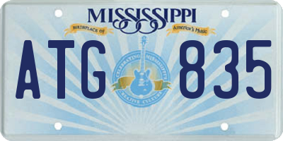 MS license plate ATG835
