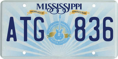 MS license plate ATG836