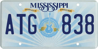 MS license plate ATG838
