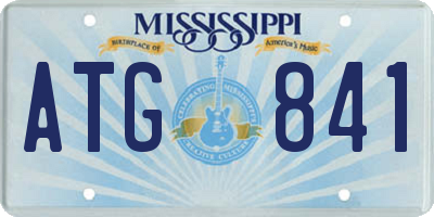 MS license plate ATG841