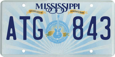 MS license plate ATG843