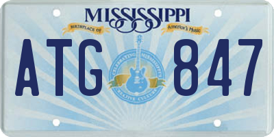 MS license plate ATG847