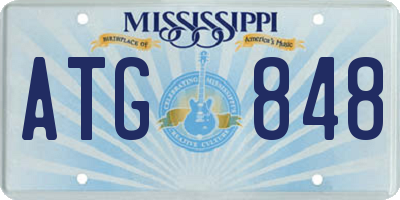 MS license plate ATG848