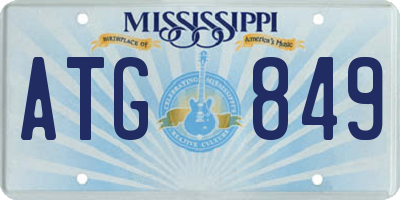 MS license plate ATG849