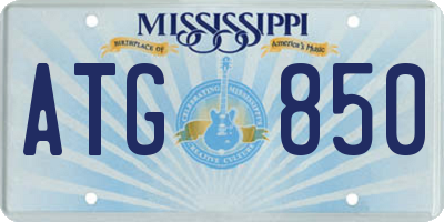 MS license plate ATG850