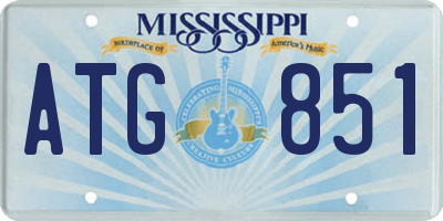 MS license plate ATG851