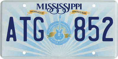 MS license plate ATG852