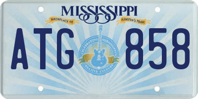 MS license plate ATG858