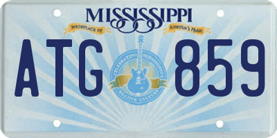 MS license plate ATG859