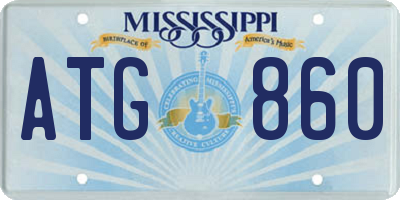 MS license plate ATG860