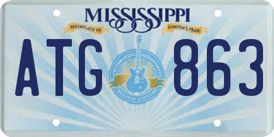 MS license plate ATG863