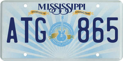 MS license plate ATG865