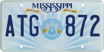 MS license plate ATG872