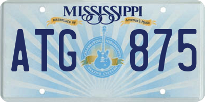 MS license plate ATG875