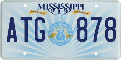 MS license plate ATG878