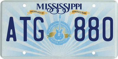 MS license plate ATG880