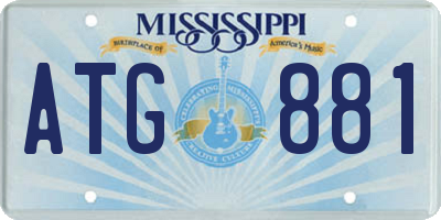 MS license plate ATG881