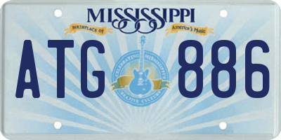 MS license plate ATG886