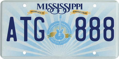 MS license plate ATG888