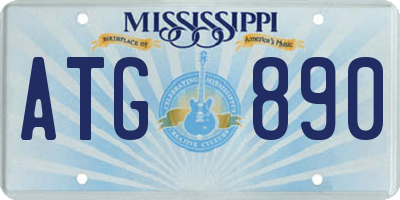 MS license plate ATG890