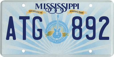 MS license plate ATG892